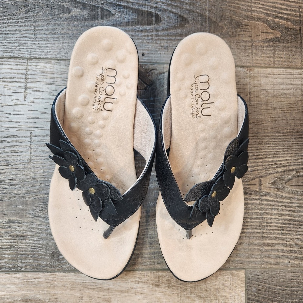 Malu Super Comfort Women's Black Sandals Size 7 Boho Resort Summer